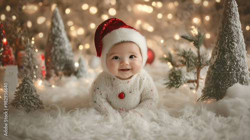 baby in christmas outfit