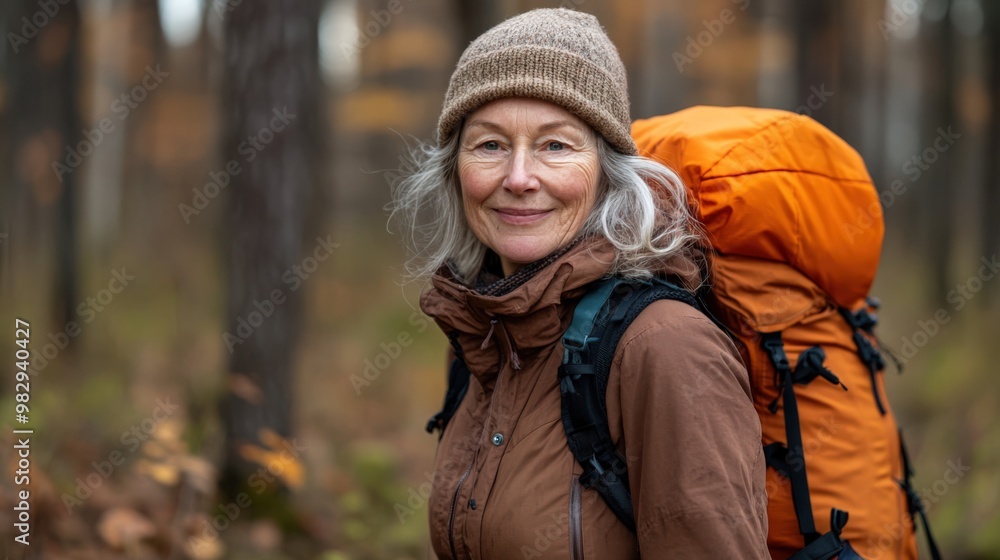 Senior Woman Enjoying a Nature Walk Senior Woman Enjoying a Nature Walk