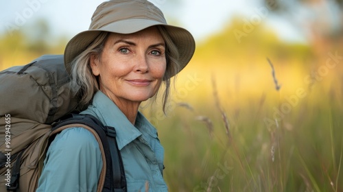 Portrait of an Adventurous Senior Woman