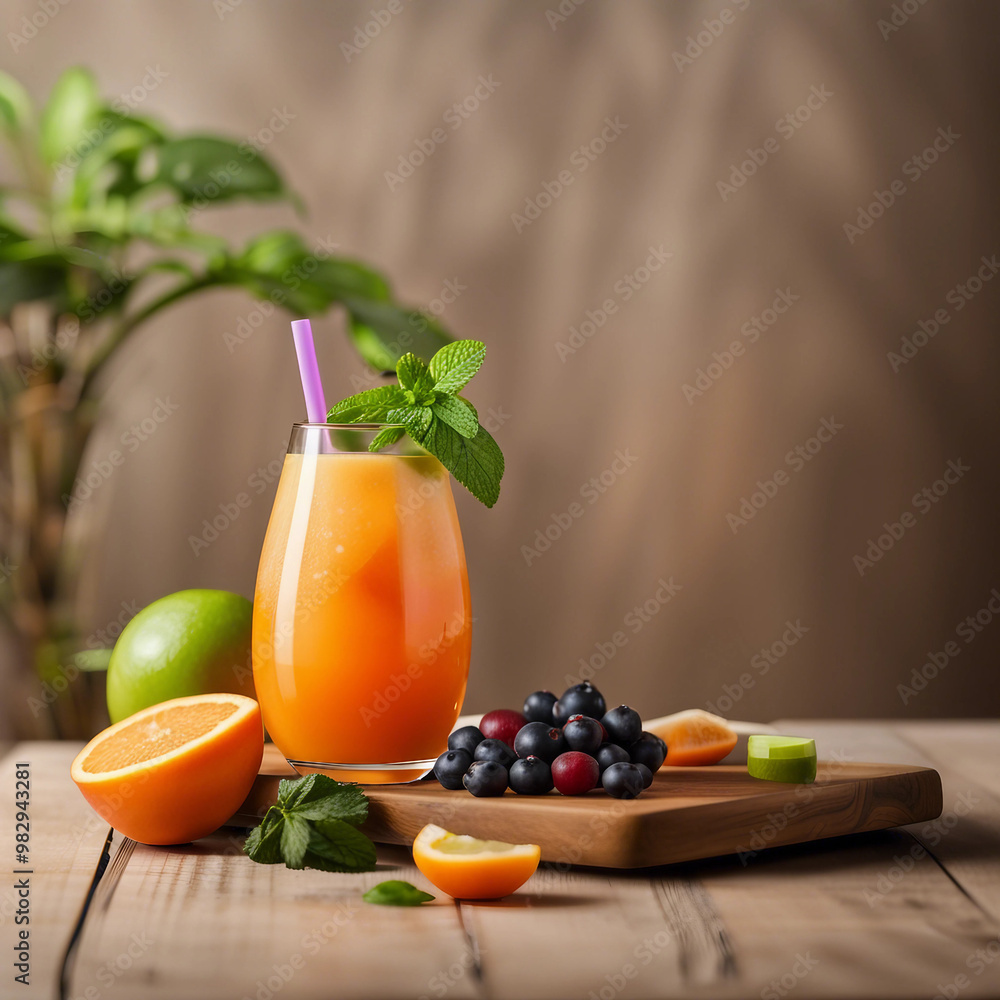 Fototapeta premium delicious fresh juice illustration background