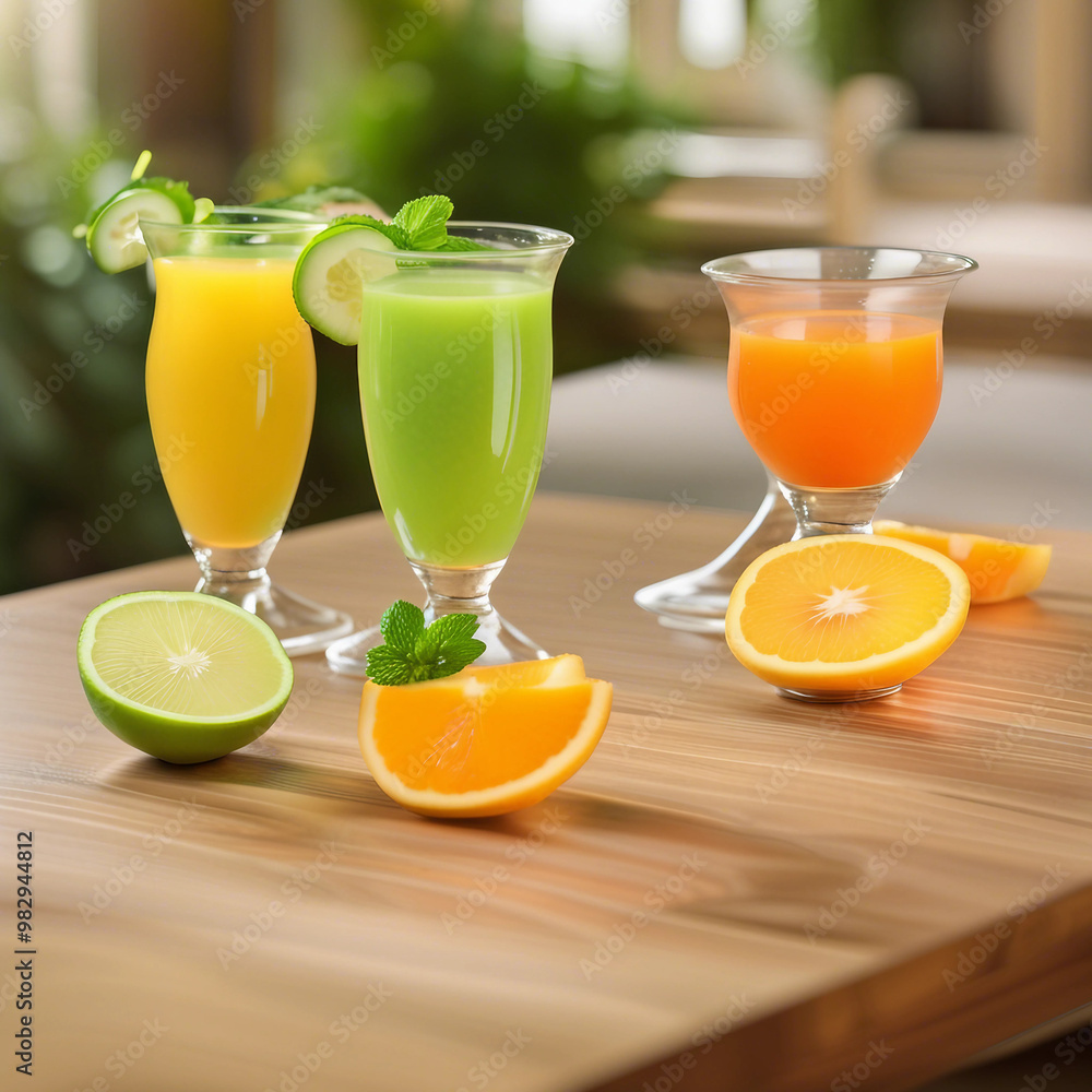 Fototapeta premium delicious fresh juice illustration background
