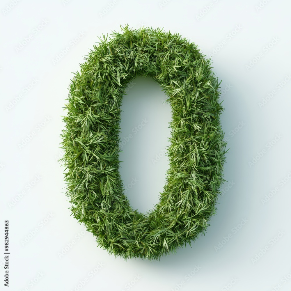 3D number 0 with dill texture realistic modern design, soft lighting, white background. 3D number 0 with dill texture realistic modern design, soft lighting, white background.