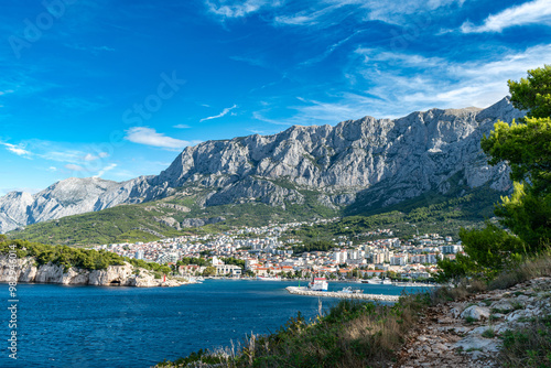 Fototapeta Naklejka Na Ścianę i Meble -  Makarska Riviera seafront on September, Croatia