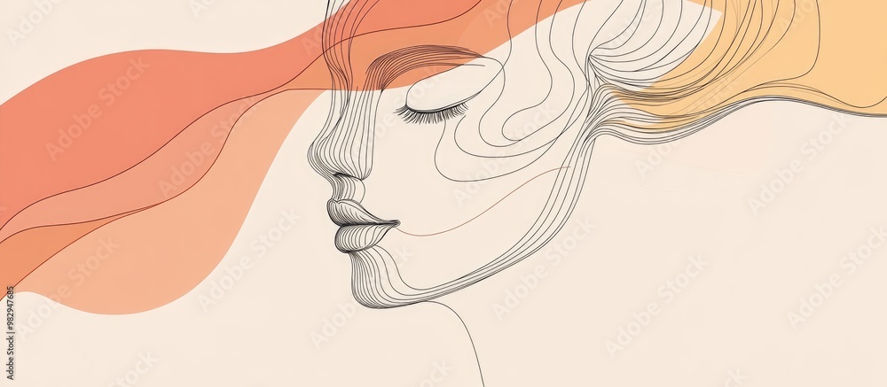 Close Up Front View Of Continuous Line Human Face Mental Health And Mental Art Simplicity And Minimal Art Web Banner Artistic Copy Space For Text Close Up Front View Of Continuous Line Human Face Mental Health And Mental Art Simplicity And Minimal Art Web Banner Artistic Copy Space For Text