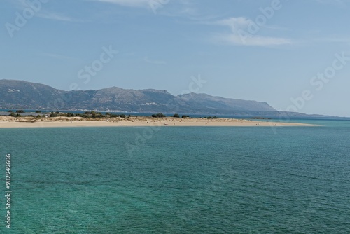 View of Pouda Beach near Viglafia village and the Ionian Sea. Laconia, Peloponnese, Greece. photo