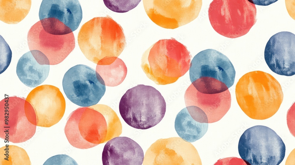 Seamless pattern featuring an abstract background of round brush strokes Hand drawn texture with watercolor circles Seamless pattern featuring an abstract background of round brush strokes Hand drawn texture with watercolor circles