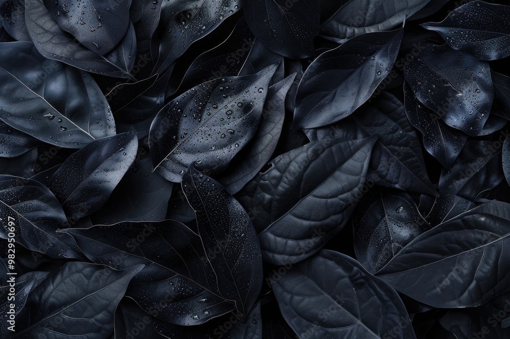 Textures of abstract black leaves for tropical leaf background. Flat lay, dark nature concept, tropical leaf, digital ai Textures of abstract black leaves for tropical leaf background. Flat lay, dark nature concept, tropical leaf, digital ai