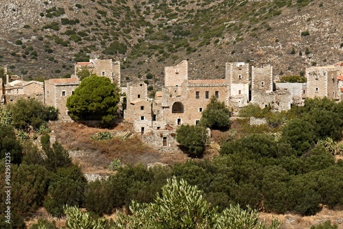 View of the historic Vatheia village on the Mani Peninsula. Laconia, Peloponnese. Greece. photo