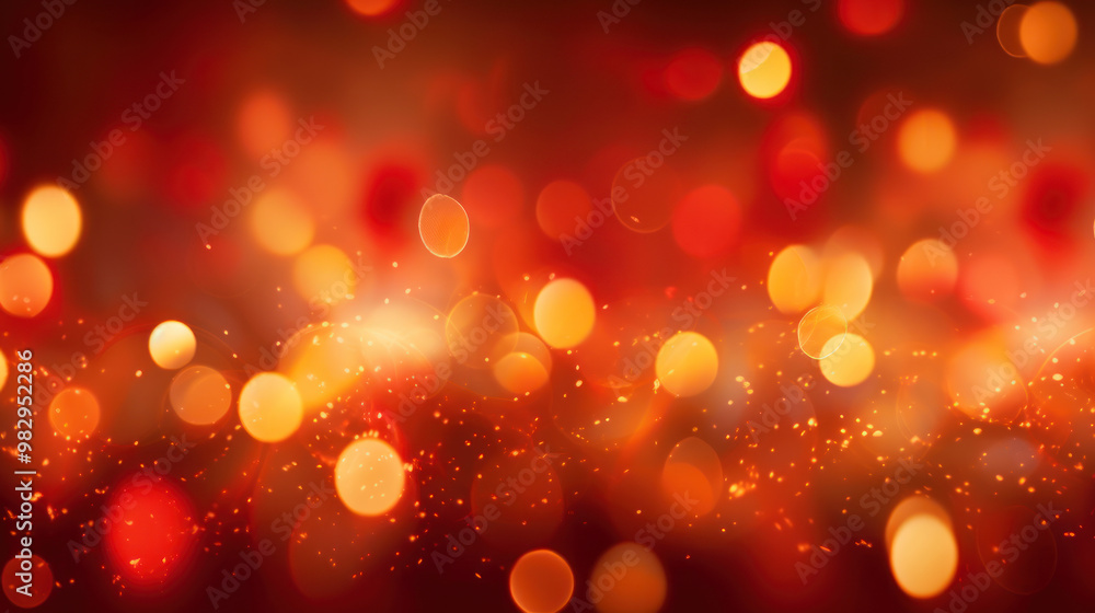 Blur bookeh gold lights or flashes on a red color background Blur bookeh gold lights or flashes on a red color background