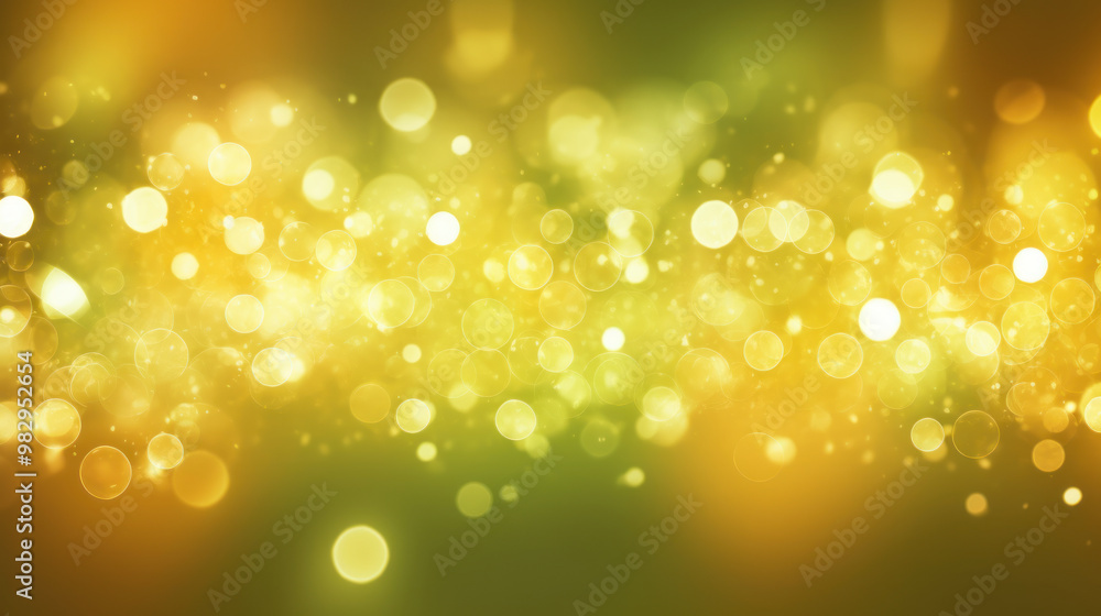 Blur bookeh gold lights or flashes on a lime color background Blur bookeh gold lights or flashes on a lime color background