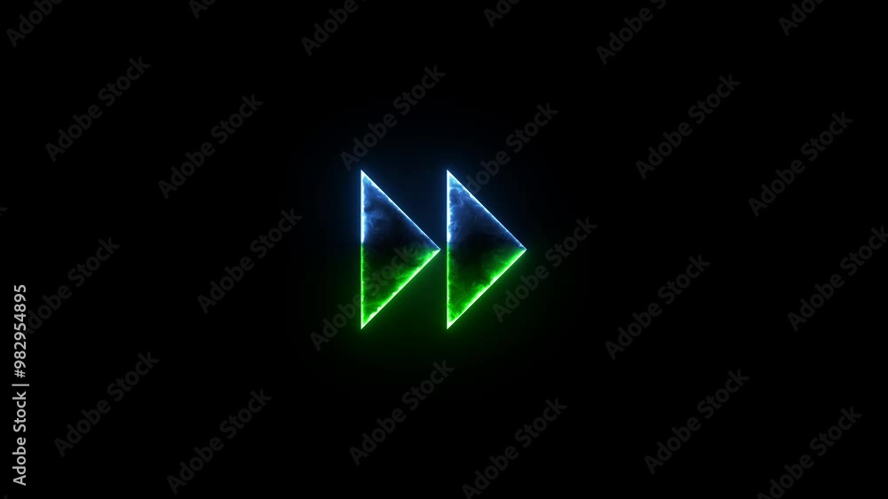Fast forward symbols icon glow neon fire symbol animation Fast forward symbols icon glow neon fire symbol animation