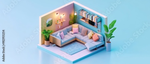 Cozy Modern Living Room in Pastel Colors