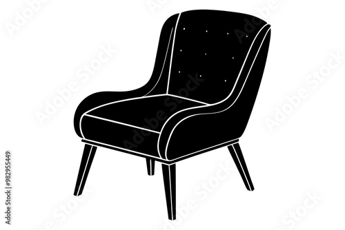  chair silhouette vector art white background