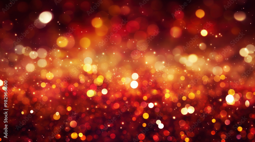 Blur bookeh gold lights or flashes on a vivid maroon color background Blur bookeh gold lights or flashes on a vivid maroon color background