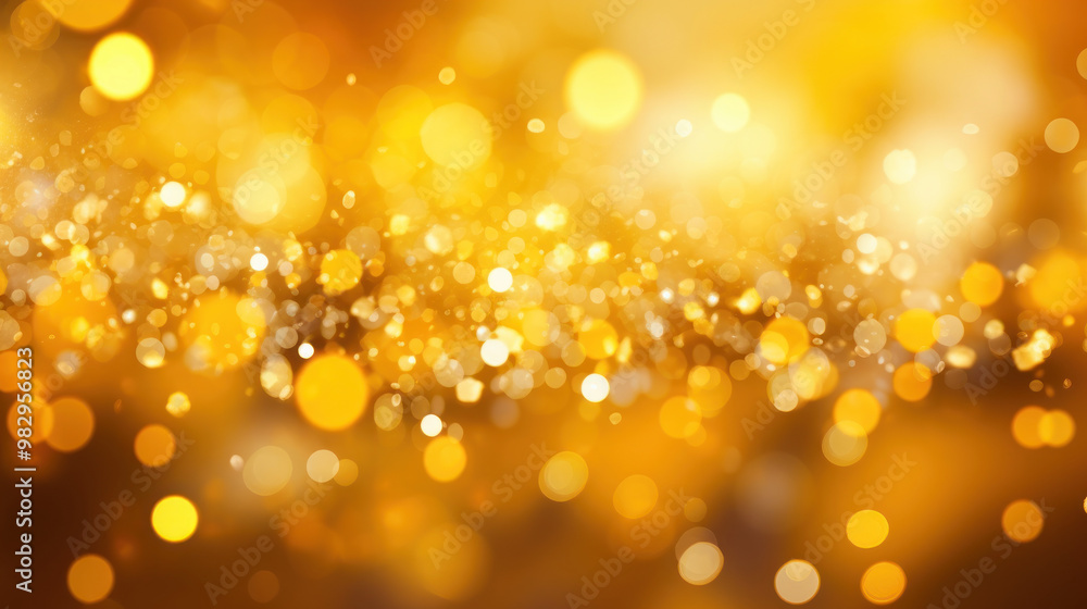Blur bookeh gold lights or flashes on a vivid yellow color background Blur bookeh gold lights or flashes on a vivid yellow color background