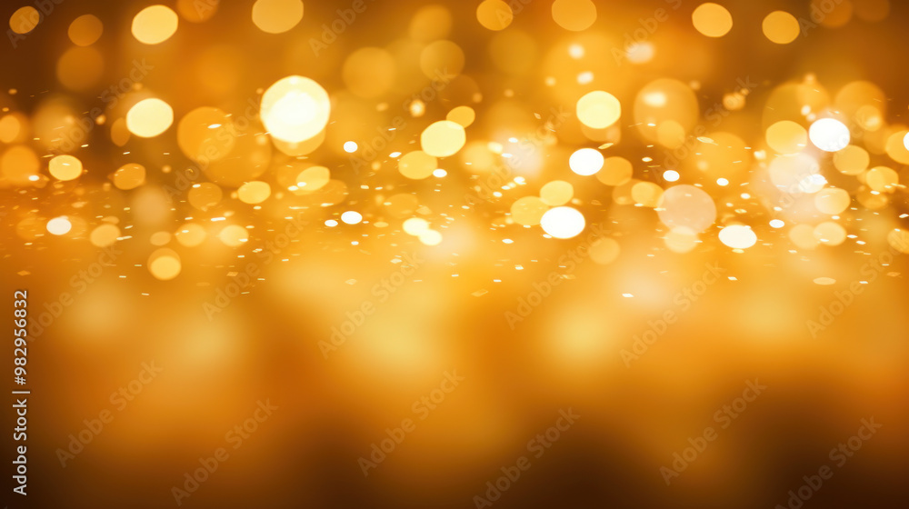 Blur bookeh gold lights or flashes on a vivid yellow color background Blur bookeh gold lights or flashes on a vivid yellow color background