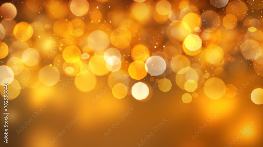 Blur bookeh gold lights or flashes on a vivid yellow color background Blur bookeh gold lights or flashes on a vivid yellow color background