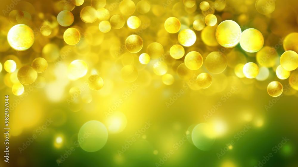 Blur bookeh gold lights or flashes on a vivid lime color background Blur bookeh gold lights or flashes on a vivid lime color background