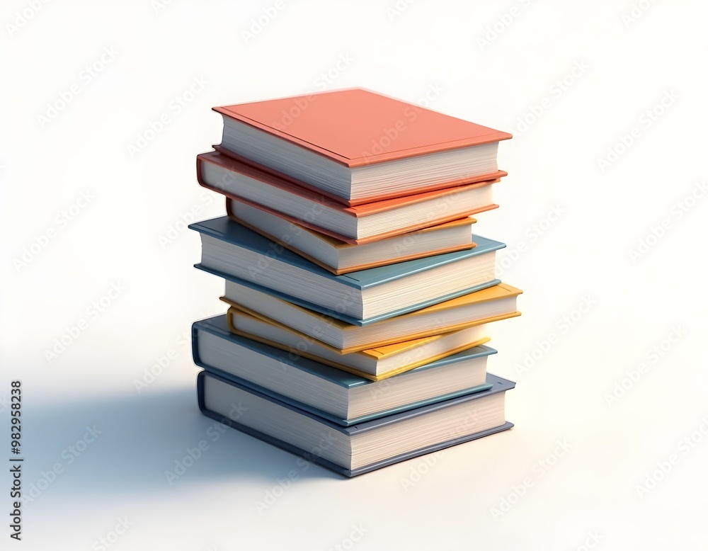 3D Render Illustration of Stack of Books for Learning and Education Themes 3D Render Illustration of Stack of Books for Learning and Education Themes