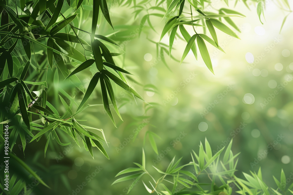 A lush green forest with a lot of bamboo A lush green forest with a lot of bamboo