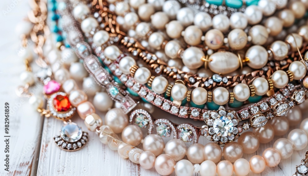 Elegant jewelry artfully displayed against a clean, minimalist background for stunning visual appeal Elegant jewelry artfully displayed against a clean, minimalist background for stunning visual appeal