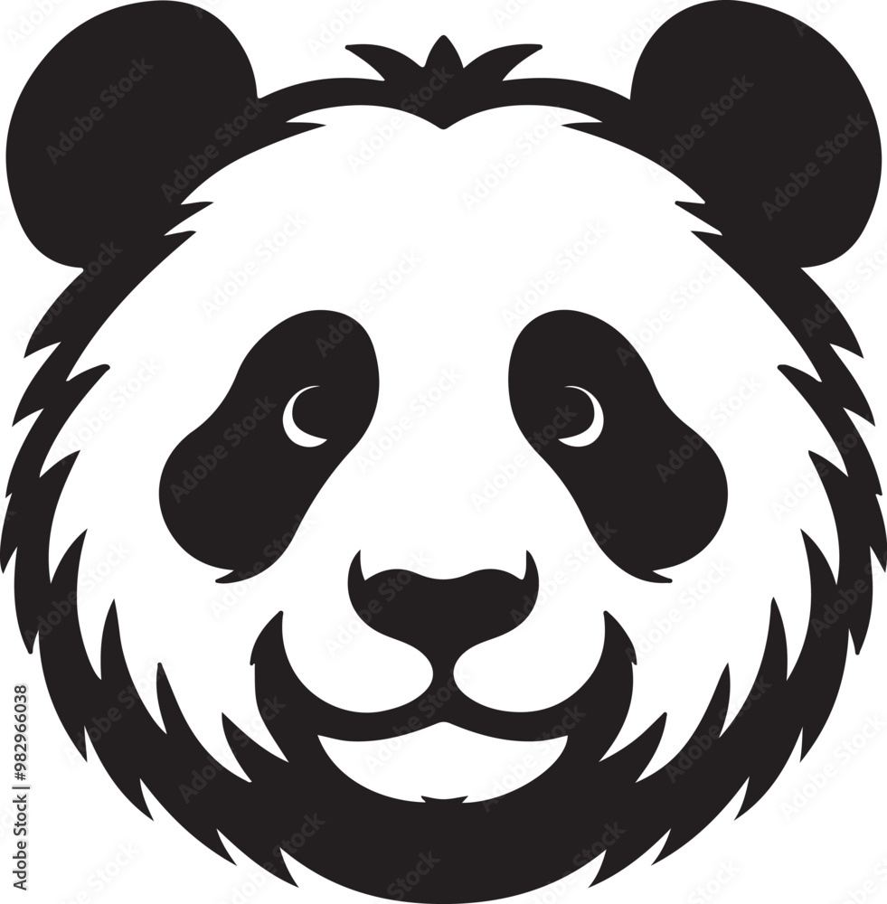 Obraz premium Panda vector silhouettes illustration design