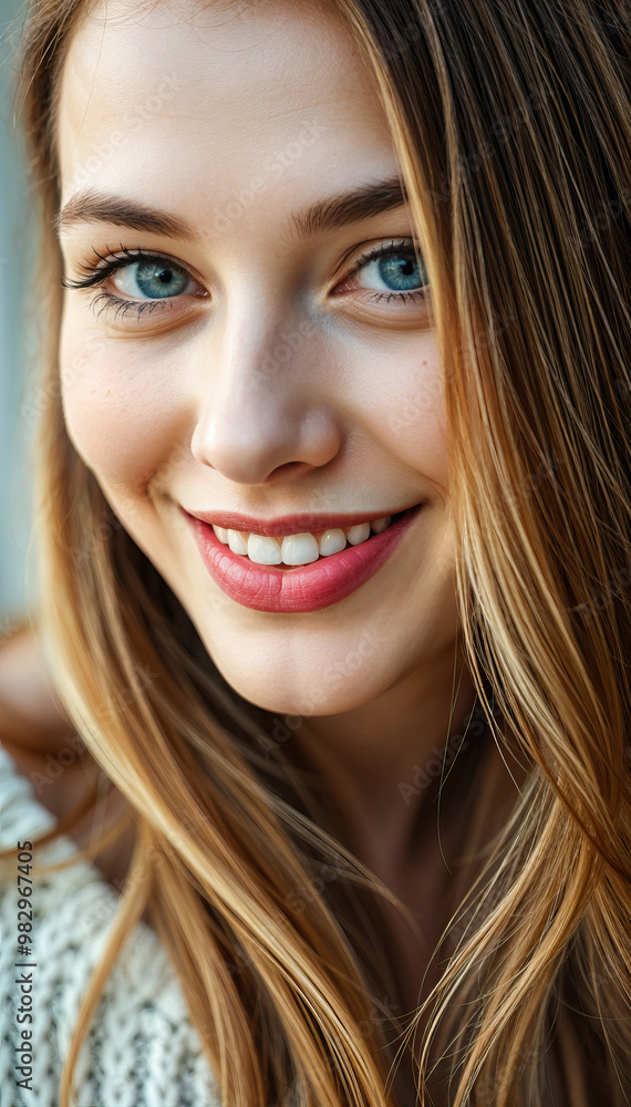 closeup portrait of smiling beautiful gorgeous women elegant hair vertical photo closeup portrait of smiling beautiful gorgeous women elegant hair vertical photo