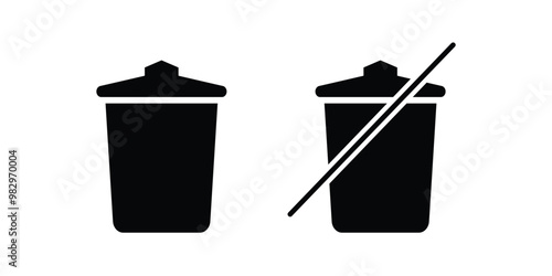 Trash bin, recycle bin vector icon