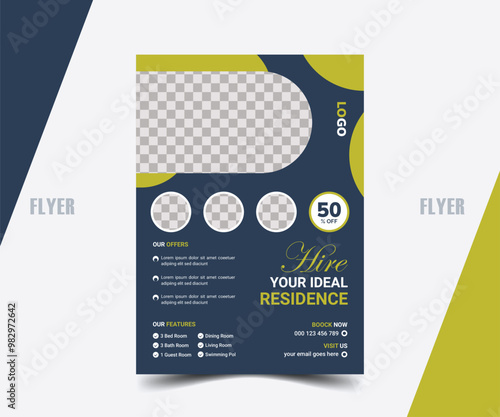 
This is a Real estate  flyer with unique, and modern, simple design

