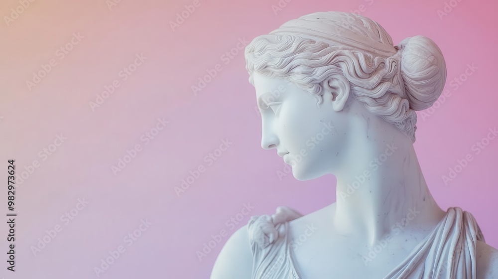 ethereal marble statue of aphrodite in contemplative pose set against a soft pastel background blending classical beauty with modern minimalist aesthetics ethereal marble statue of aphrodite in contemplative pose set against a soft pastel background blending classical beauty with modern minimalist aesthetics