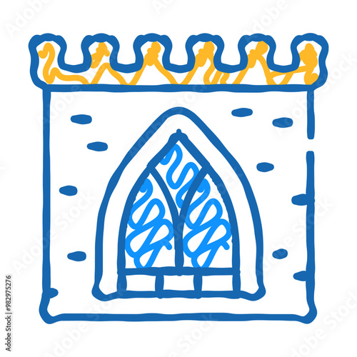 window of ancient castle doodle icon sketch vector. window of ancient castle sign. isolated symbol illustration