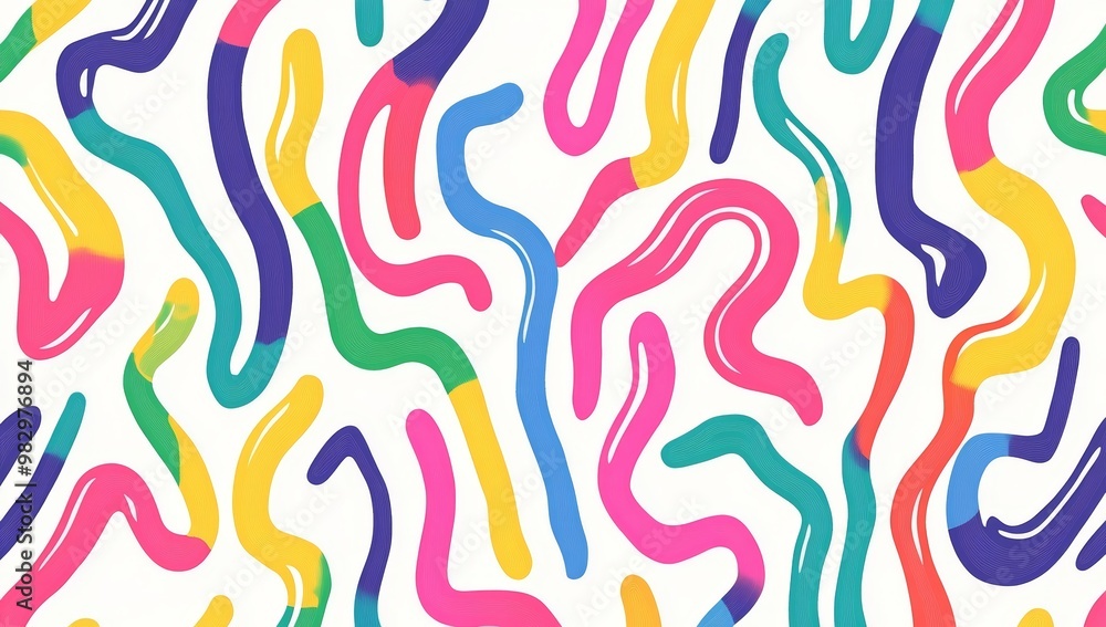 Abstract Colorful Swirls on White Background Abstract Colorful Swirls on White Background