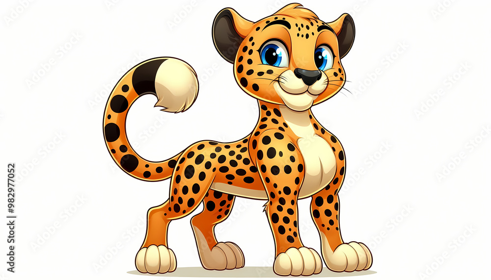 Illustration of Cheetah against a white background Illustration of Cheetah against a white background