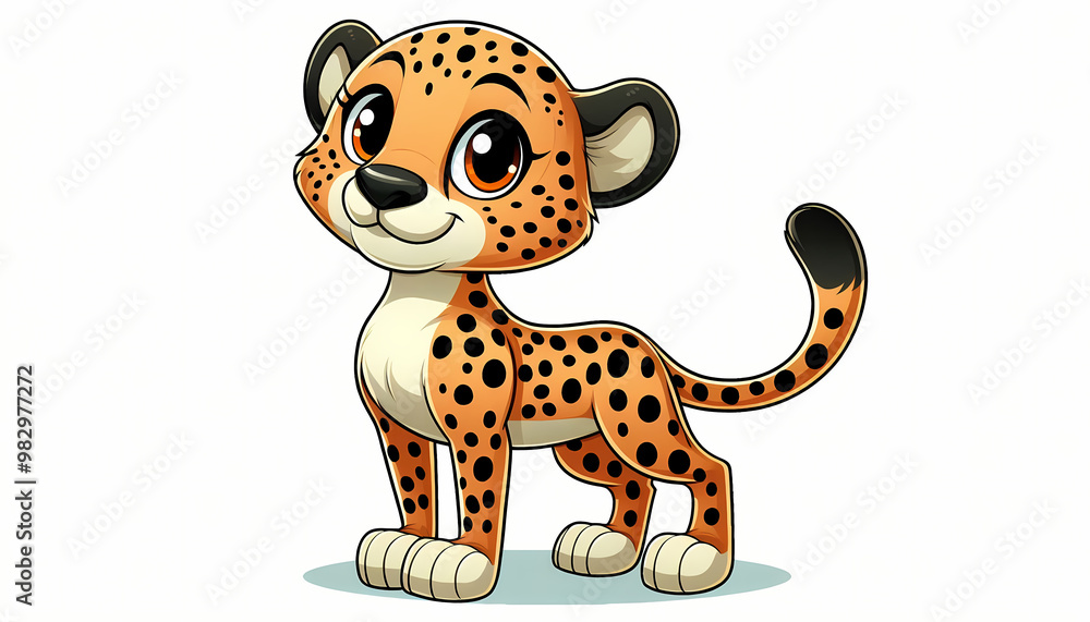 Illustration of Cheetah against a white background Illustration of Cheetah against a white background