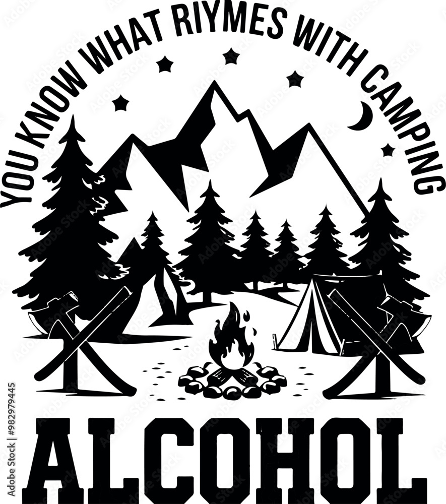 Obraz premium Camping T-shirt Design
