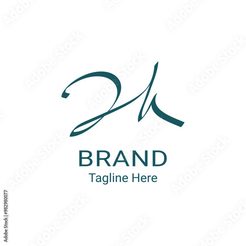 simple logo with the initials J and K in script letter style