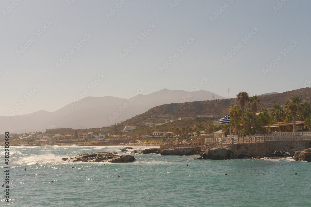 Chania, Crete, Greece, beautiful view with rocks and the sea Chania, Crete, Greece, beautiful view with rocks and the sea