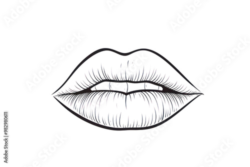 PNG Lips outline sketch drawing white white background. photo