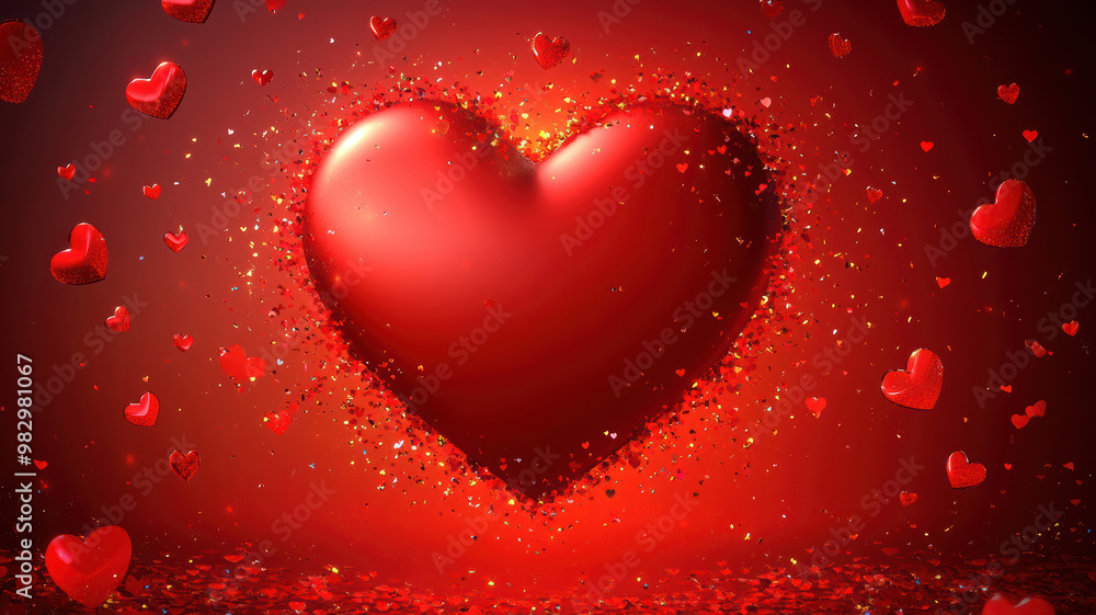 Red hearts digital art for Valentine's Day Red hearts digital art for Valentine's Day