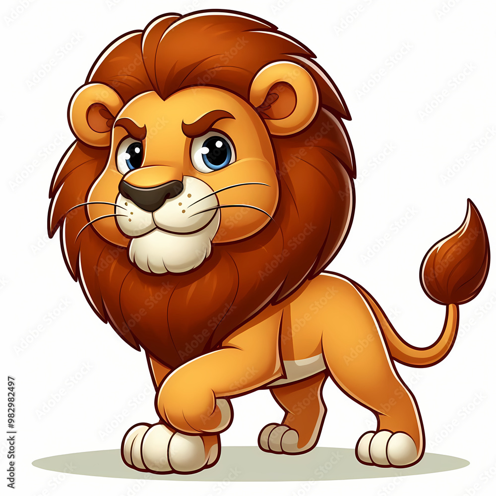 Fototapeta premium Illustration of Lion against a white background