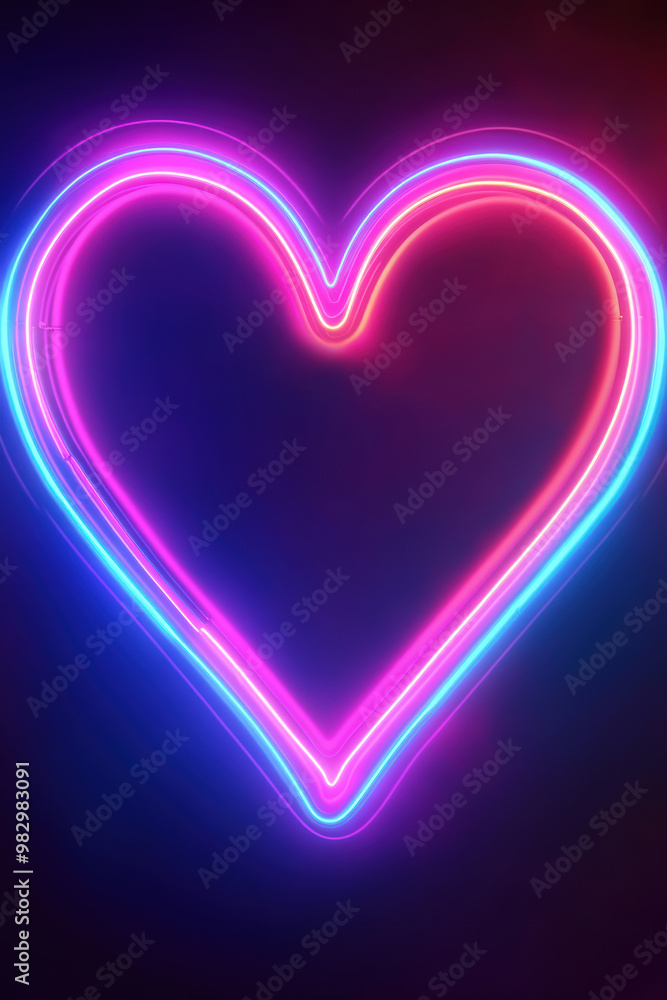 Speeding Neon Lines Shaping a Heart Speeding Neon Lines Shaping a Heart