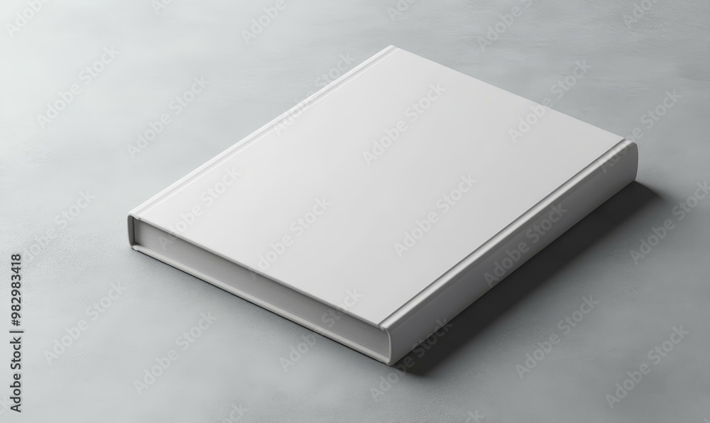 Blank white book on a gray surface. Blank white book on a gray surface.