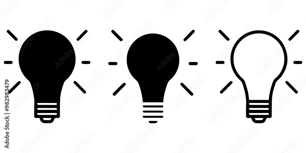 Lamp Icon Collection. Light bulb icon set. Lamp Icon Collection. Light bulb icon set.