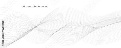 abstract vector grey wave lines on a white background
