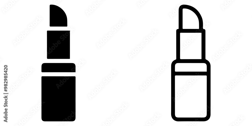 Lipstick Icon Collection. Lip balm Icon Set.