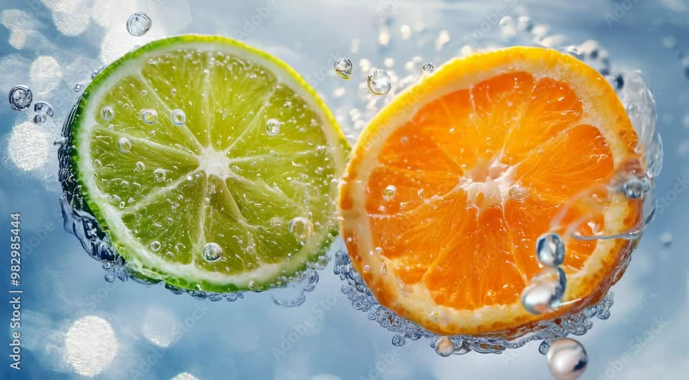 orange and lime in water orange and lime in water