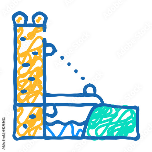 suspension bridge doodle icon sketch vector. suspension bridge sign. isolated symbol illustration