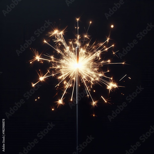 Wallpaper Mural A bright sparkler ignites a celebration, radiating joy and excitement against a dark background. Perfect for festive, holiday, or party-themed projects. Torontodigital.ca