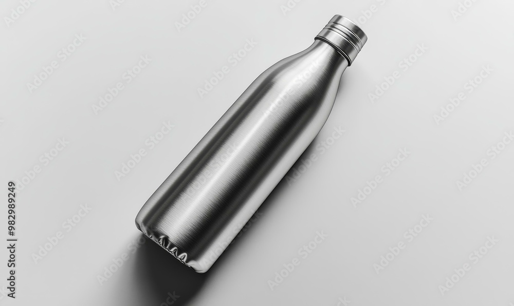 Silver bottle on a white background. Silver bottle on a white background.