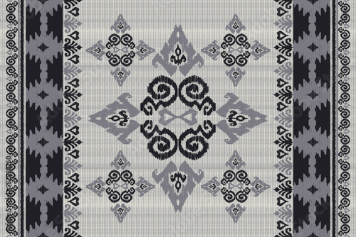 Navajo tribal vector pattern. Native American ornament. Ethnic South Western decor style. Boho geometric ornament.Ikat floral paisley embroidery blanket, rug. Woven carpet